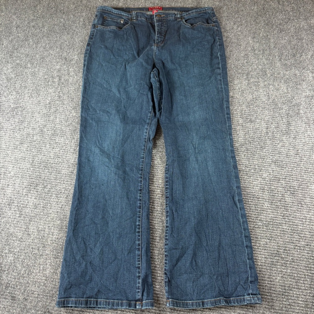 Chaps Katelyn Bootcut Jeans Womens 14 Dark Wash Blue Denim Stretch Flare Leg